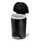 Black Plastic Semi-Round Trash Can with Foot Pedal and Slow Close Lid
